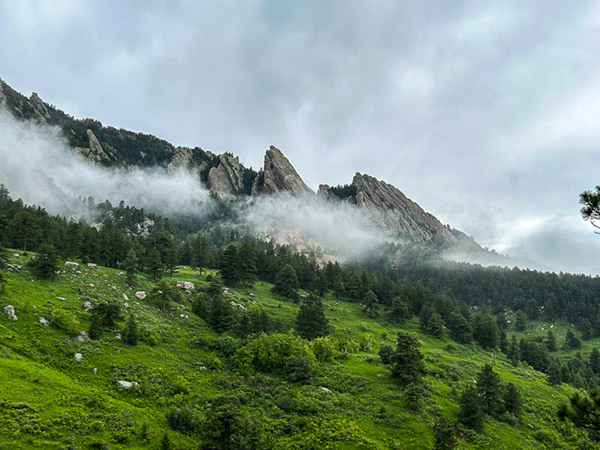 Flatirons in fog